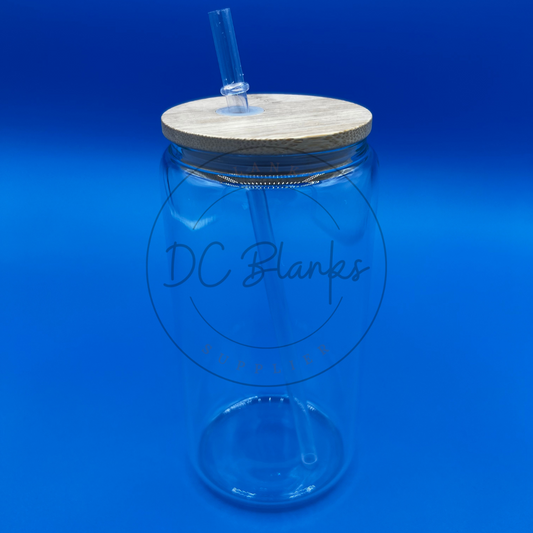 6pack of 16oz Sublimation Clear Glass Blanks Can Cup