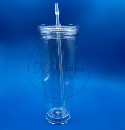 8pack of 24oz Acrylic Double Wall Blanks Cup w/ Pre-drilled Hole
