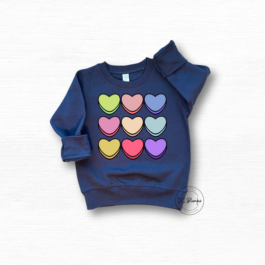 Colorful Hearts Crewneck