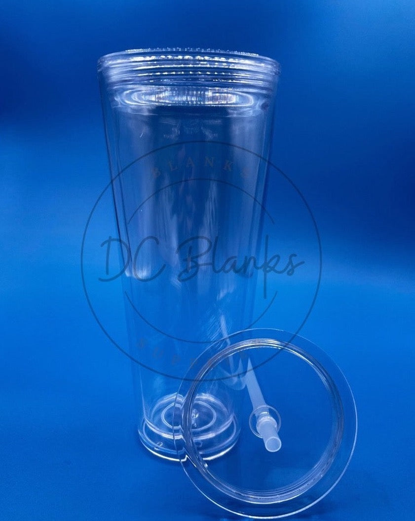 8pack of 24oz Acrylic Double Wall Blanks Cup w/ Pre-drilled Hole